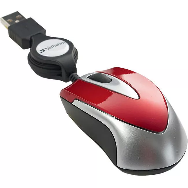 Verbatim 97255 Mini Travel Optical Mouse - Red