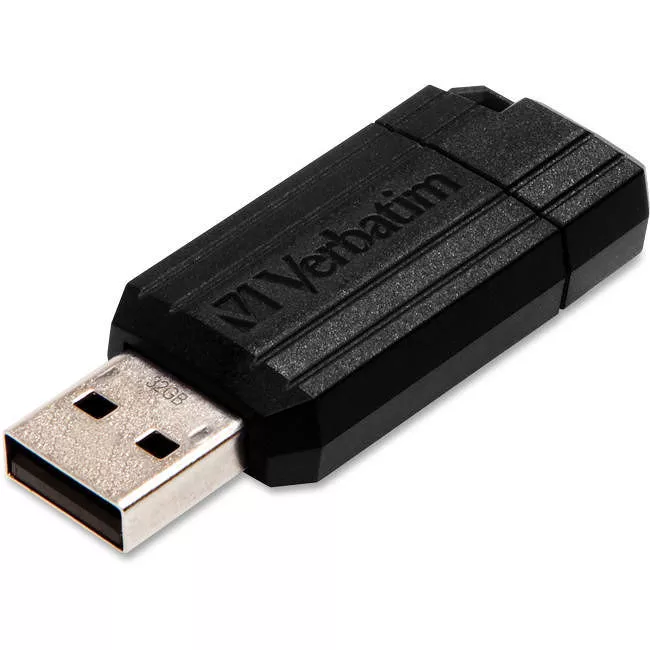 Verbatim 49064 32GB PinStripe USB Flash Drive - Black