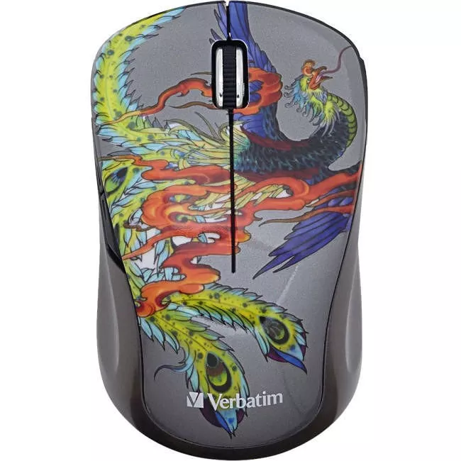 Verbatim 98613 Wireless Notebook Multi-Trac Blue LED Mouse, Tattoo Series