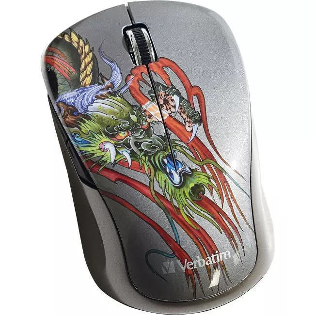 Verbatim 98612 Wireless Notebook Multi-Trac Blue LED Mouse, Tattoo Series
