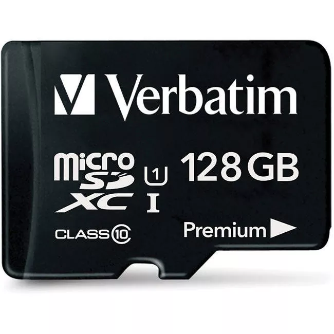 Verbatim 44085 128GB Premium microSDXC Memory Card with Adapter, UHS-I Class 10