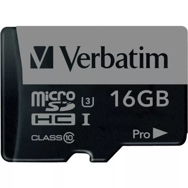 Verbatim 47040 16GB Pro 600X microSDHC Memory Card with Adapter