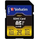 Verbatim 49196 32 GB Pro Plus 600X SDHC Memory Card UHS-I V30 U3 Class 10