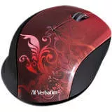Verbatim 97784 Wireless Notebook Optical Mouse, Design Series - Red