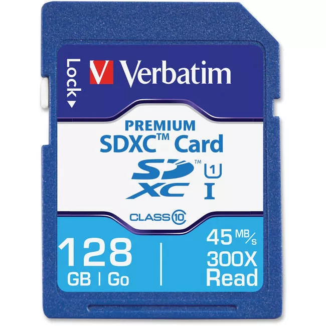 Verbatim 44025 128 GB Premium SDXC Memory Card, UHS-I Class 10