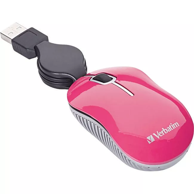 Verbatim 98618 Mini Travel Optical Mouse, Commuter Series - Pink