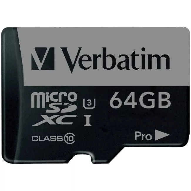 Verbatim 47042 64GB Pro 600X microSDXC Memory Card with Adapter