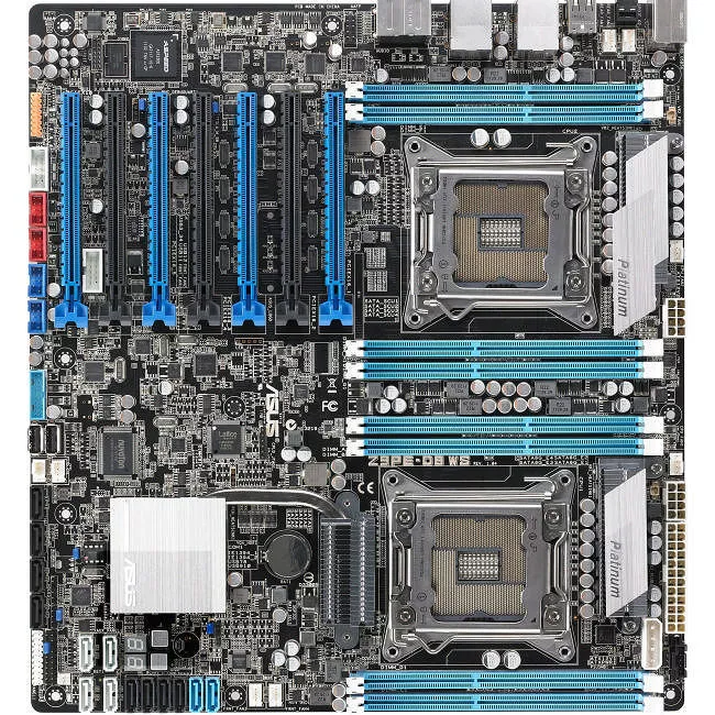 ASUS Z9PE-D8 WS Workstation Motherboard - 2x Socket R LGA-2011 - Intel C602 - 8x DDR3 - RAID - 7x PCIe x16 - 2x RJ-45 - SSI EEB
