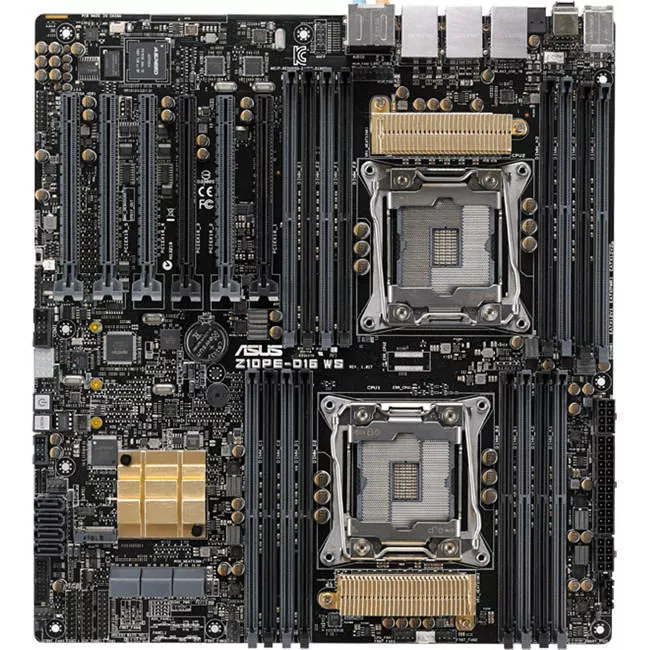 ASUS Z10PE-D16 WS Workstation Motherboard - 2x Socket LGA 2011-v3 - Intel C612 - 16x DDR4 - RAID - 1x M.2 - 6x PCIe x16 - 3x RJ-45 - SSI EEB