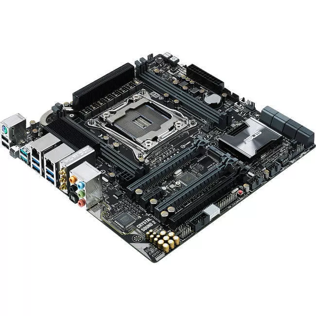 ASUS X99-M WS Workstation Motherboard - 1x Socket LGA 2011-v3 - Intel X99 - 4x DDR4 - RAID - 1x M.2 - 3x PCIe x16 - Wi-Fi - Micro ATX