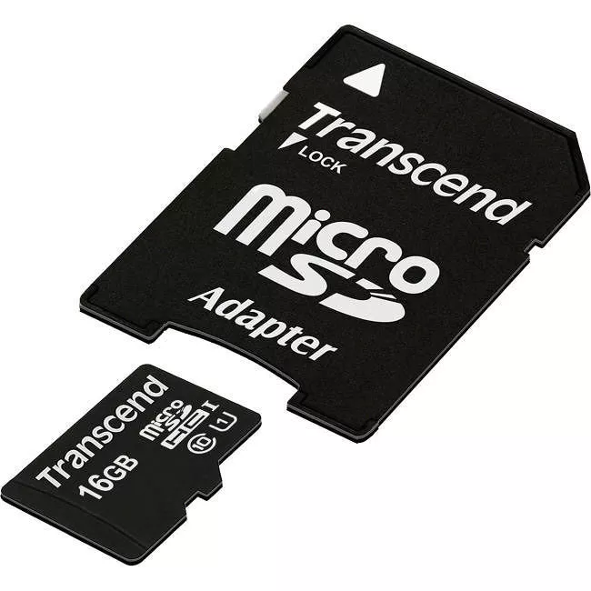 Transcend TS16GUSDU1 16 GB MicroSDHC Class10 UHS-1 Memory Card with Adapter