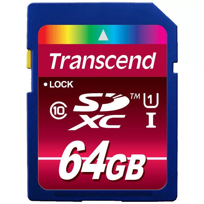 Transcend TS64GSDXC10U1 64GB SDXC Class 10 UHS-1 Flash Memory Card