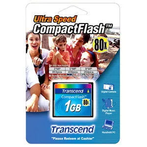 Transcend TS1GCF80 1 GB CompactFlash Card