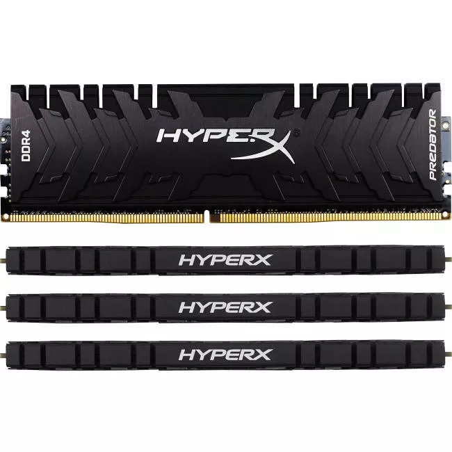 Kingston HX424C12PB3K4/32 HyperX Predator 32 GB DDR4-2400 Memory - DIMM - Unbuffered - Non-ECC - 1.35 V - 2400 MHz