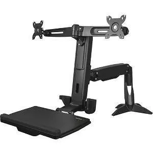 StarTech ARMSTSCP2 Sit Stand Dual Monitor Arm - For Two Monitors up to 24in - Height Adjustable