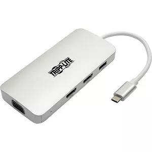 Tripp Lite U442-DOCK12-S USB C Docking Station w/USB Hub, 2x HDMI, VGA, PD Charging 1080p, USB-C