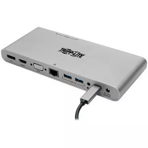 Tripp Lite U442-DOCK4-S USB C Docking Station w/ USB A/C Hub, HDMI, VGA, DisplayPort, Gbe, USB-C