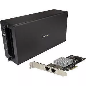 StarTech BNDTB310GNDP External PCIe Enclosure plus Card - Thunderbolt 3 to 2-port 10GbE NIC Chassis 