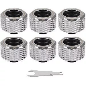 Thermaltake CL-W213-CU00SL-B Pacific C-Pro G1/4 PETG Tube 16mm OD Compression - Chrome (6-Pack)