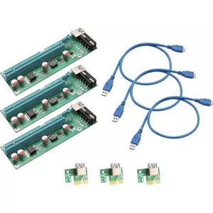 SYBA SI-PEX60017 PCI-E x1 to Powered x16 Riser Adapter Card USB 3.0 Extension Cable