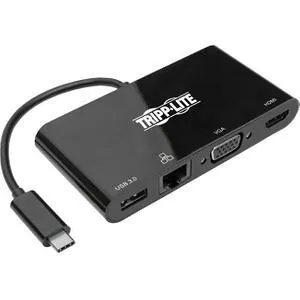 Tripp Lite U444-06N-HV4GUB USB C Docking Station 4K w/ HDMI, VGA, Ethernet, USB-A, Thunderbolt 3