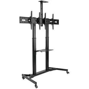 Tripp Lite DMCSD3545M Dual Screen Mobile TV Floor Stand Cart Height-Adjustable 35-45in