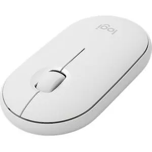 Logitech 910-005770 White - Silent - Slim - M350 Pebble Wireless Mouse - Bluetooth or Receiver