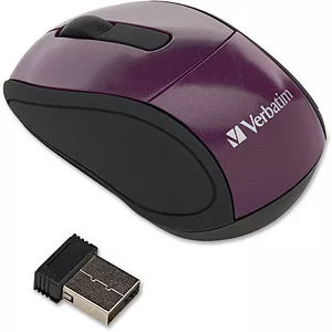Verbatim 97473 Wireless Mini Travel Optical Mouse - Purple