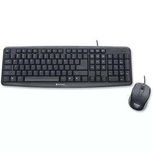 Verbatim 99202 Slimline Corded USB Keyboard & Mouse Combo - Black