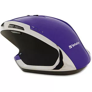 Verbatim 99020 Wireless Desktop 8-Button Deluxe Blue LED Mouse - Purple